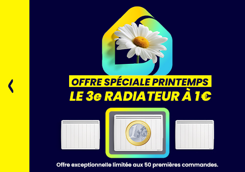 Offre de printemps Aterno : le 3e radiateur à 1€. Jusqu'au 31 mars 2026.