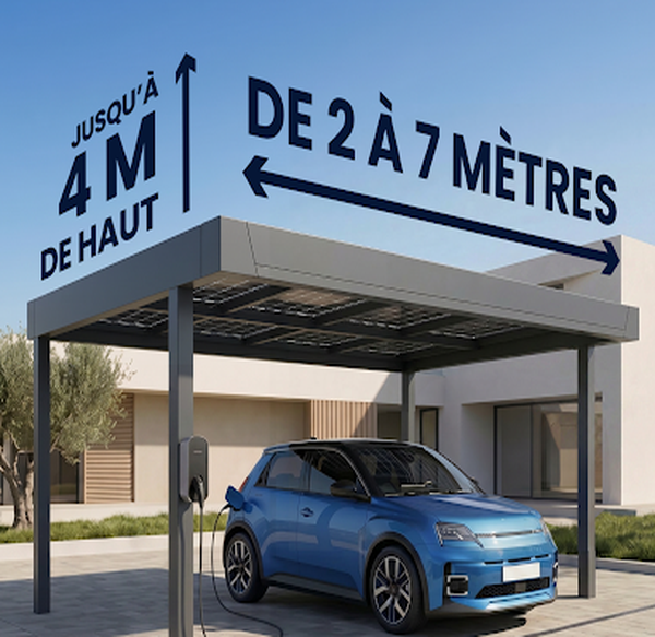 Carport solaire ATERNO modulable et évolutif